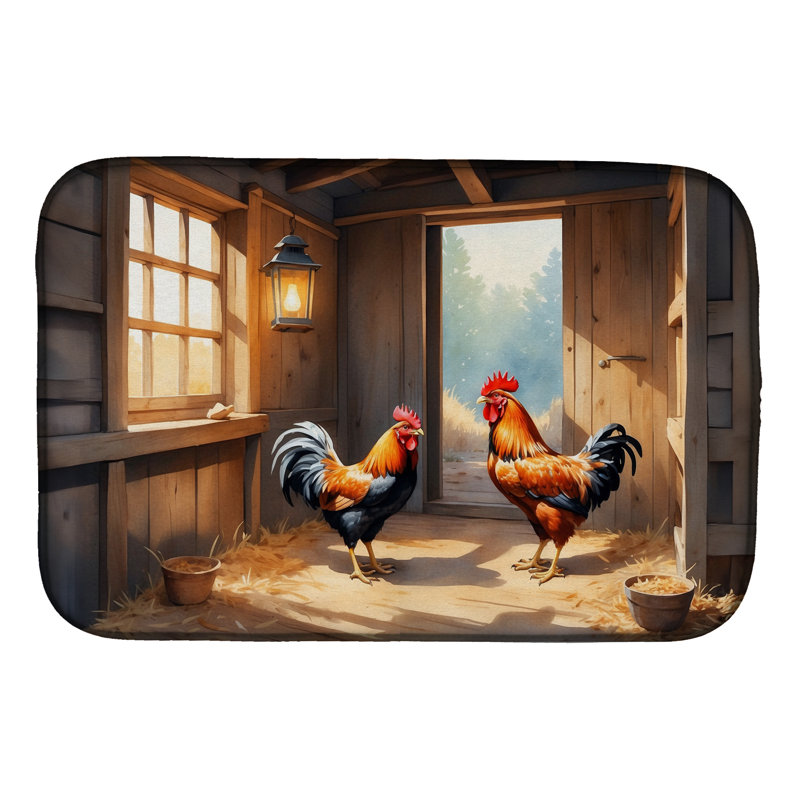 Chickens in the Coop Dish Drying Mat