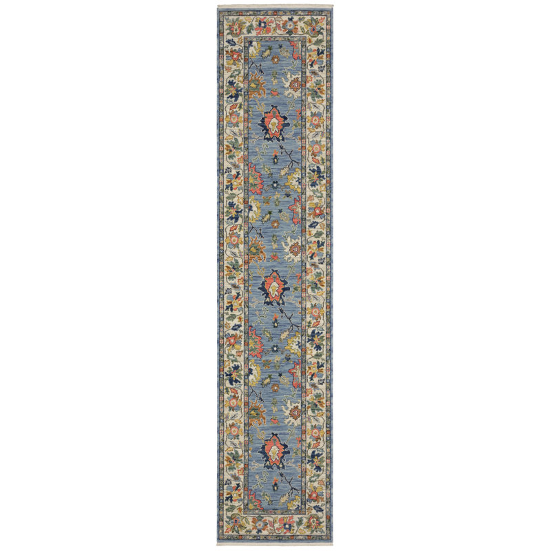 Elleanna Vintage Oriental Blue/ Multi Area Rug, Runner 2'7" x 12'2"