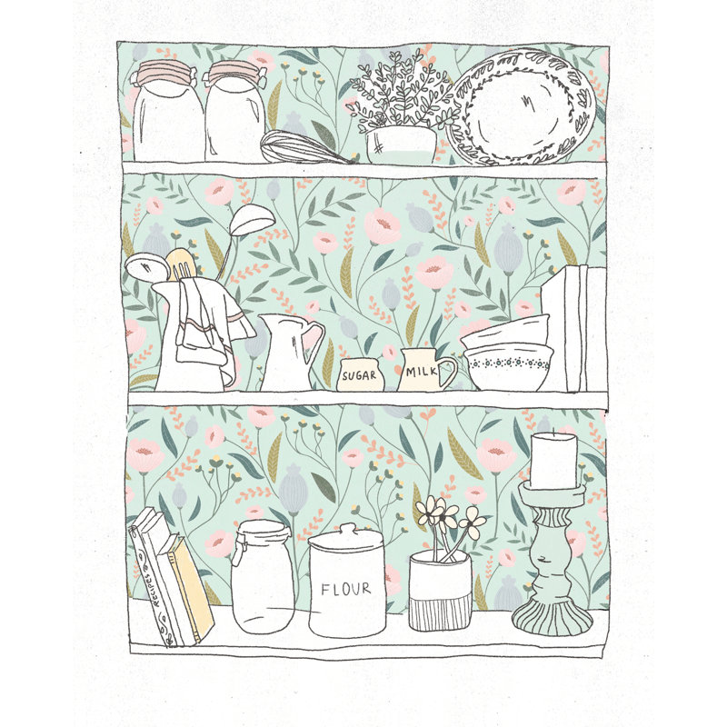 Tablettes de cuisine - imprimé, H 48 po x l 32 po