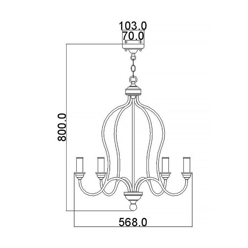Augustine 5 - Light Candle Style Chandelier
