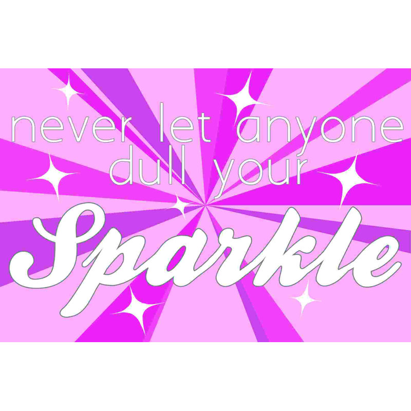 «Sparkle», art textuel sur toile tendue, H 8 po x l 12 po