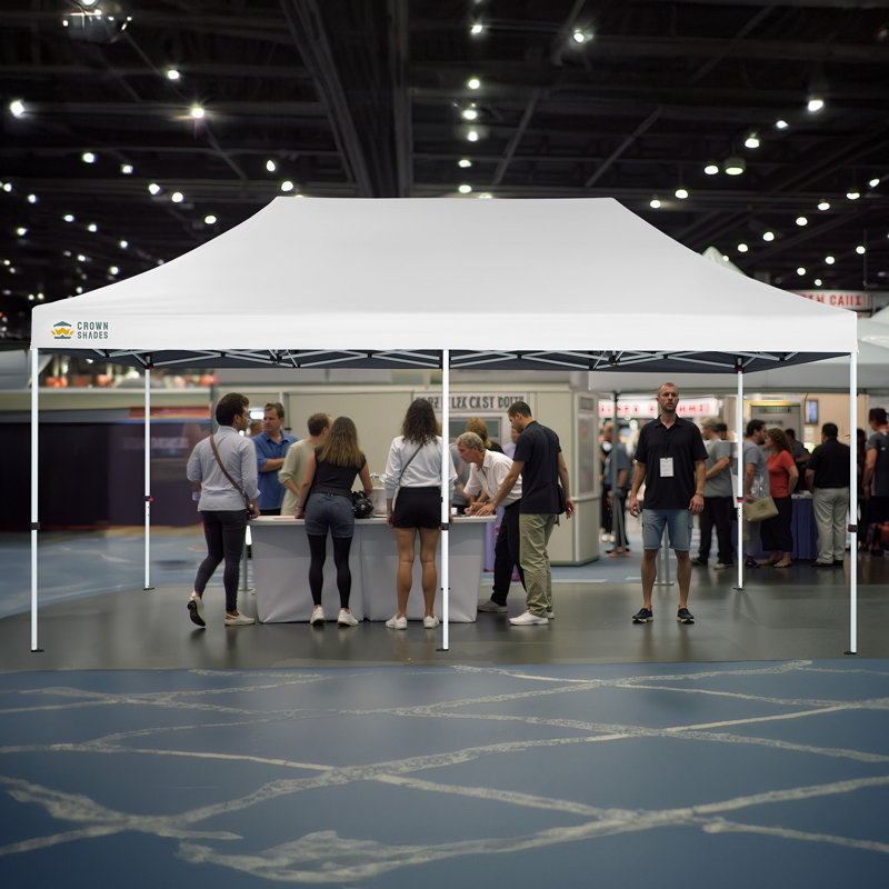 Commercial 20 Ft. W x 10 Ft. D Pop Up Canopy Thicken Frame Heavy Duty Tent for Events White, White, 108" H x 240" W x 120" D