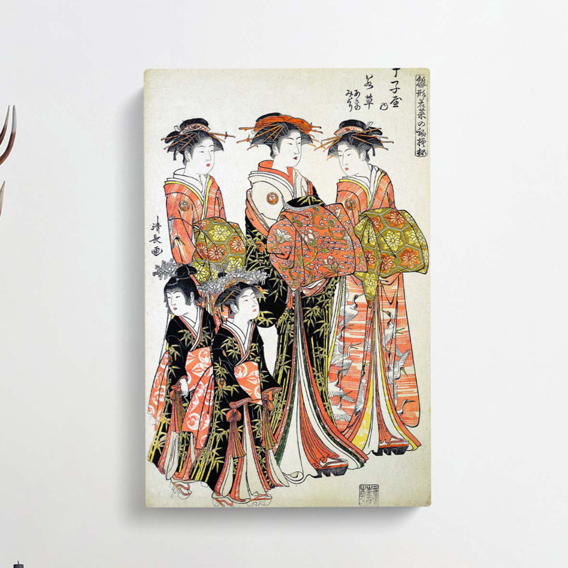 The Courtesans by Torii Kiyonaga - Wrapped Canvas Print, 50cm H x 35cm W x 3cm D