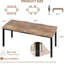 Table de salle à manger 79 pouces pour 6 à 8 personnes, table de cuisine avec pieds en fer, imperméable et résistante aux rayures, capacité de 300 lb, brun rétro-124029306-124029308