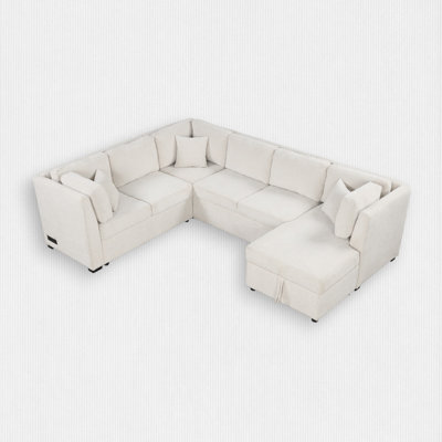 4-Piece 108.6'' Upholstered Chenille U-Shape Sectional