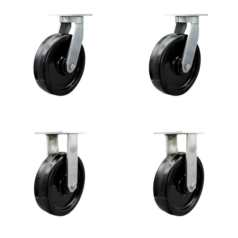 4 Piece Extra Heavy Duty Phenolic Caster Set