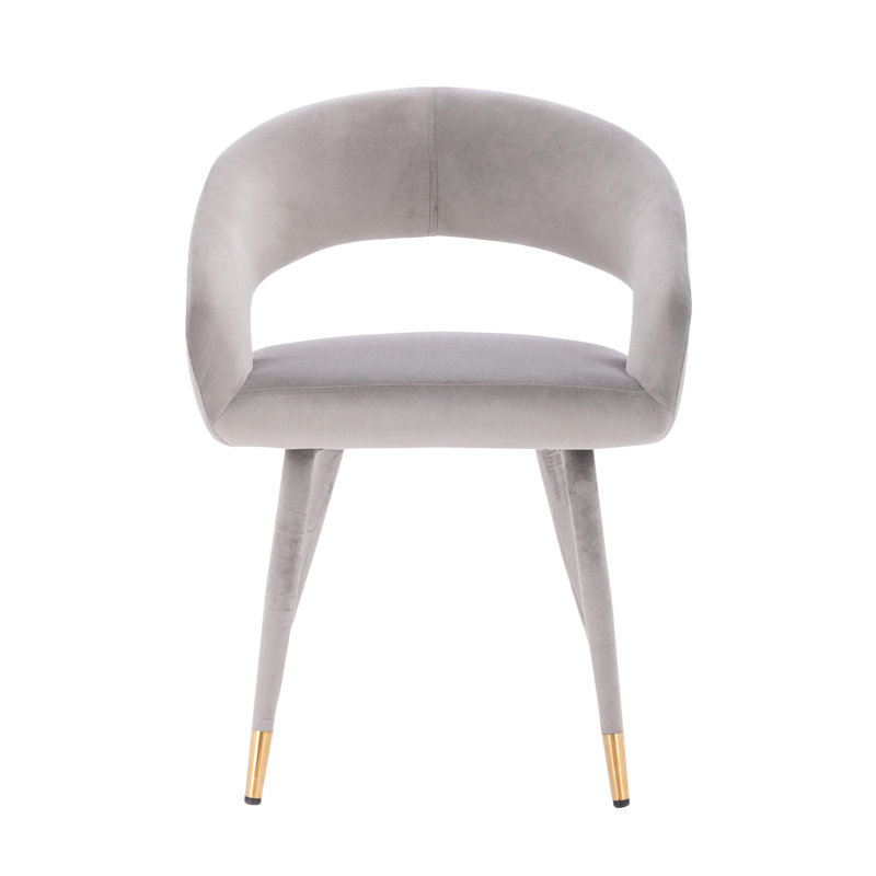 Chaise d'appoint en velours Boyuan, Gris
