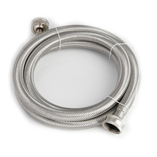 6ft Stainless Steel Washer Water Supply Line With 90 Degree Elbow, F 3/4 C X F 3/4 C, Flexible Inlet Supply Lines For Washer, Universal Fit, Leak-proof