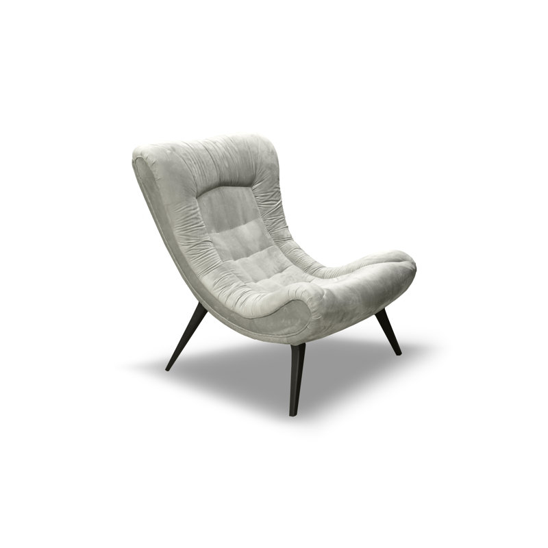 Mascarenaz Upholstered Slipper Chair, Light Grey