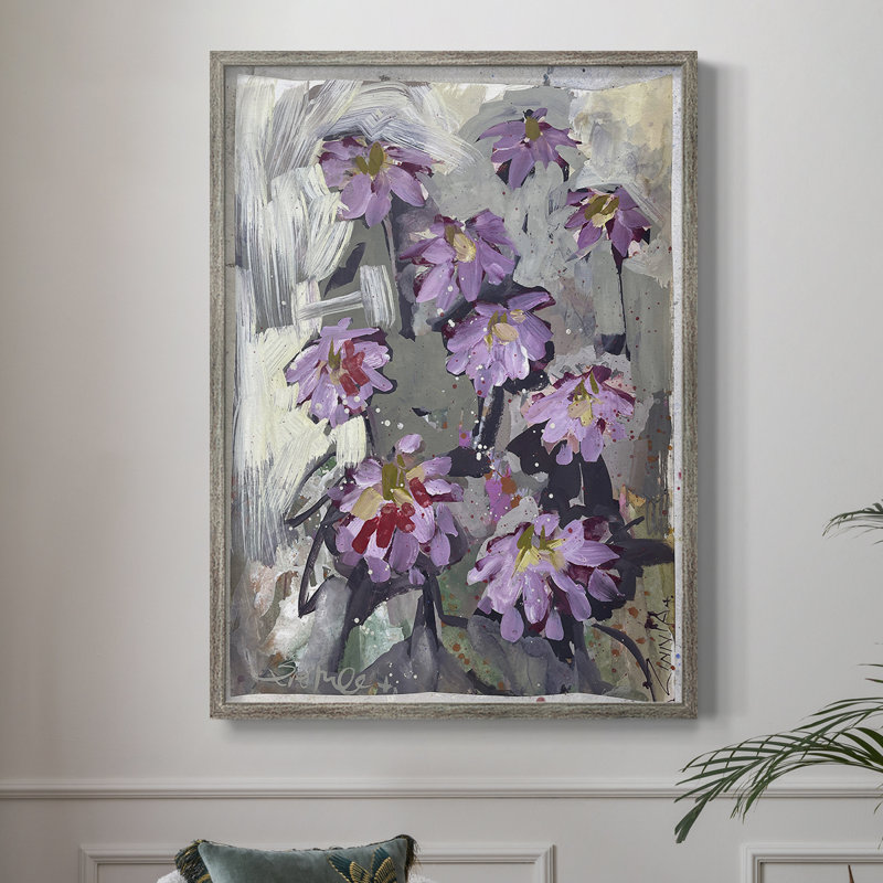 Zinnia II Framed Print - Solid Wood, 11" H x 9" W