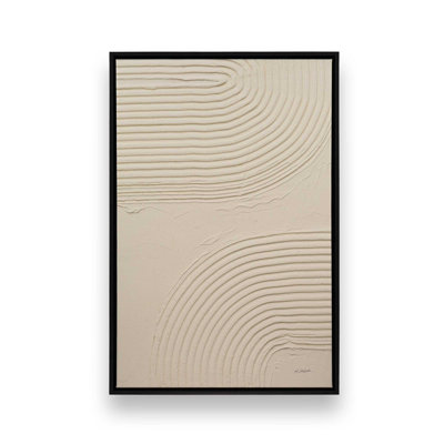 Echoed Curves in Beige II Canvas Print
