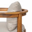 Ensemble de 2 tabourets de bar d'extérieur en bois au fini teck avec coussin beige