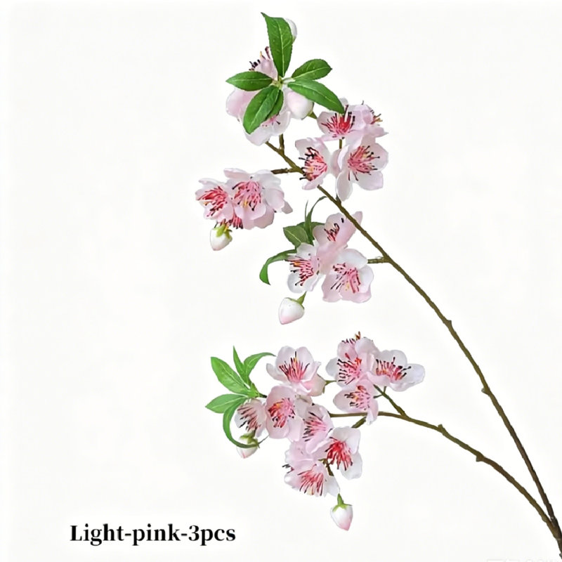 3 pièces de fleurs de cerisier artificielles - parfaites pour la décoration de table (ensemble de 3), Rose clair