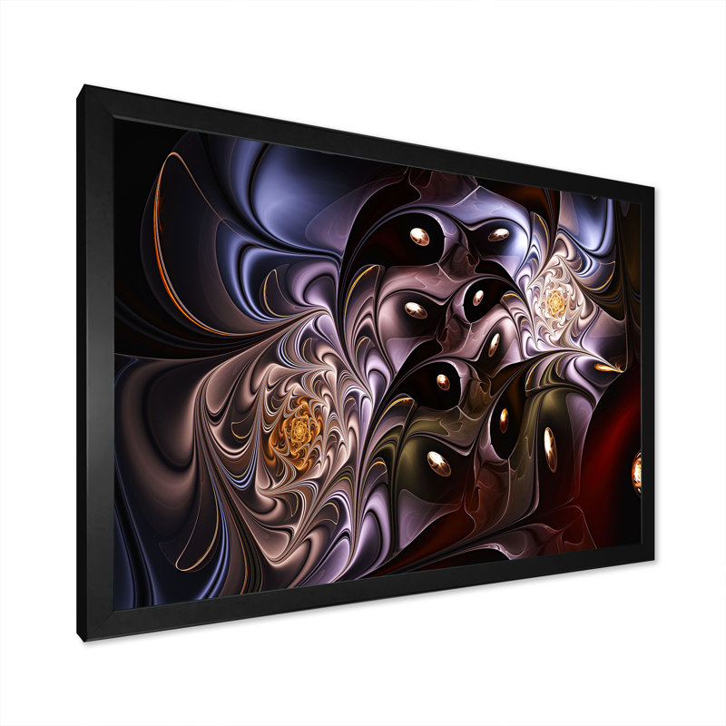 «Vibrant Fancy Fractak Suns Ii», reproduction sur toile flottante, Cadre noir, H 8 po x l 12 po x P 1 po