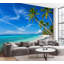 Papier peint adhésif à peler et coller Tropical Palm Sand Beach Palm Trees Beach Ocean Clear Sky Tropical-129579668