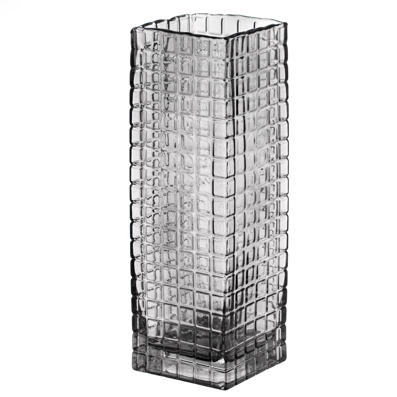 10-Inch Square Frosted Gray Glass Table Vase - A Timeless Centerpiece For Dining Tables, Living Rooms, Bedrooms, Hotel Reception Areas And Conference Rooms, Ideal For Weddings And Special Occassions