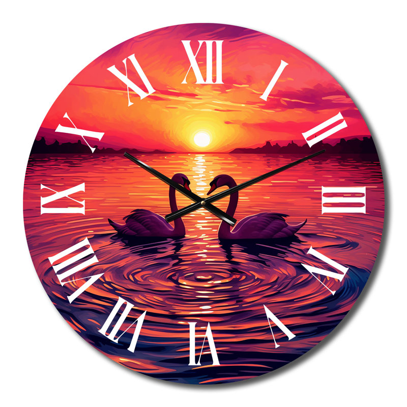 Horloge murale Swans In Love, Moyenne