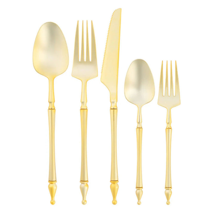 Muchuan Flatware Plastic Gold Dinner Forks