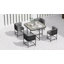 Outsunny 4 Seater Rattan Cube Garden Furniture Set Cushions, Charcoal Grey