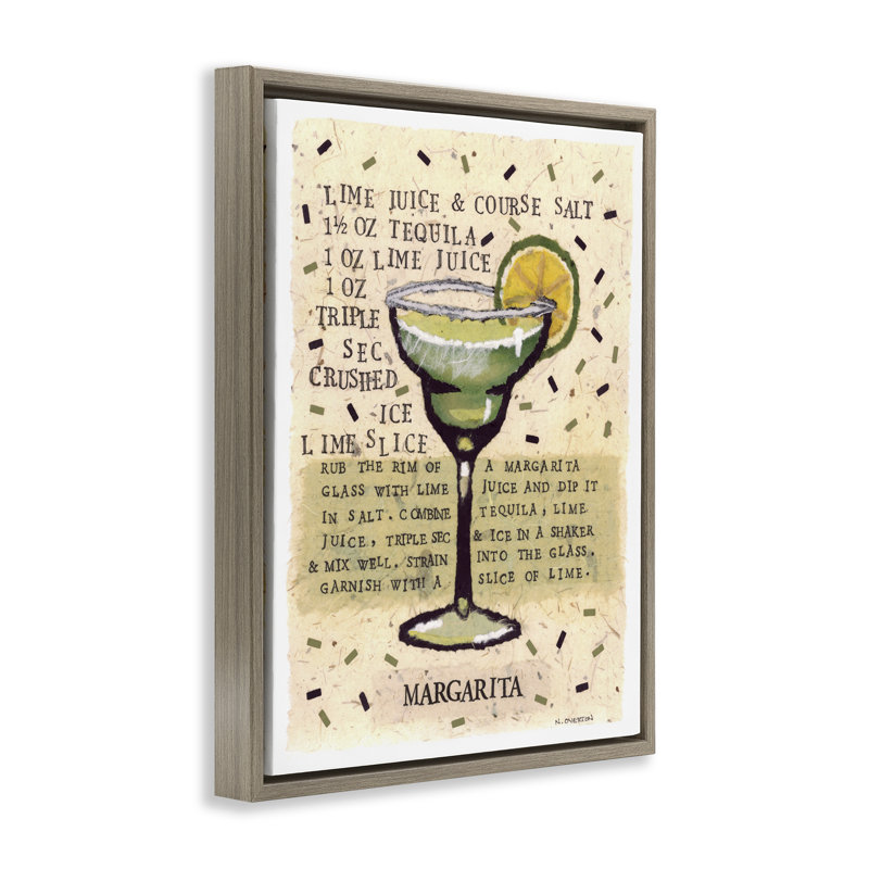 Cadre flottant à recette de sel margarita, design par Nancy Overton, Cadre flottant orme Montalcino, H 31 po x l 25 po