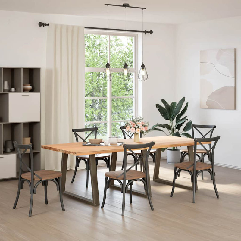 Davenia Table Leg, 73.3cm H x 100cm W x 6cm D, Natural Steel