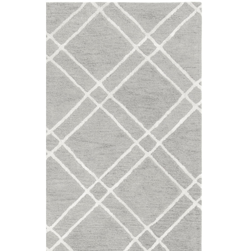 Milroy Hand Tufted Wool Geometric Rug, Rectangle 3' x 5'