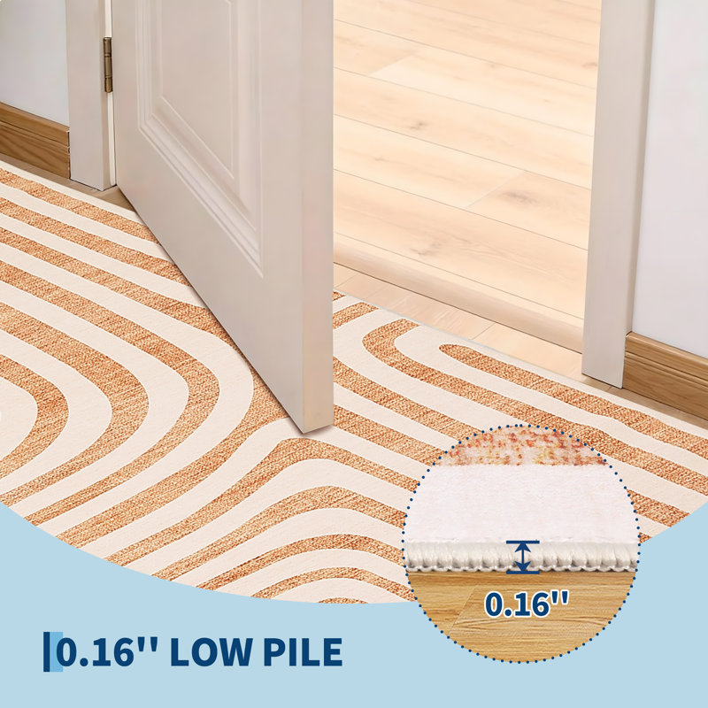 Area Rugs, Abstract Modern Washable Rugs, Non-Slip Low-Pile Soft Floor Carpet for Bedroom, Living Room, Dining Room