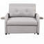Fauteuil-lit rembourré convertible avec 2 tables à oreilles et charge USB-1595260345
