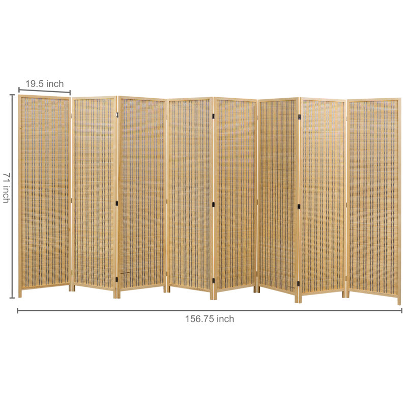 Solid Wood Room Divider, 8, 180.1Cm H x 398.1Cm W x 1.8Cm D