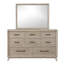 Grande commode contemporaine en bois d'hévéa massif 1 pièce avec huit tiroirs