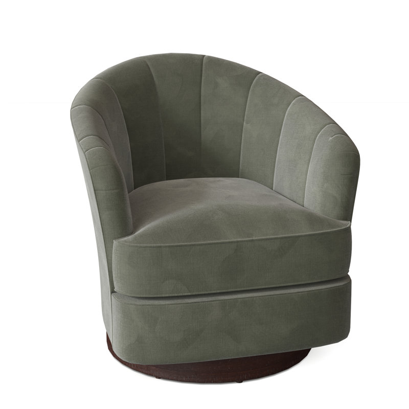 Fauteuil demi-tonneau pivotant de 28,75 po Conseilsy, Saule 9953, Noyers
