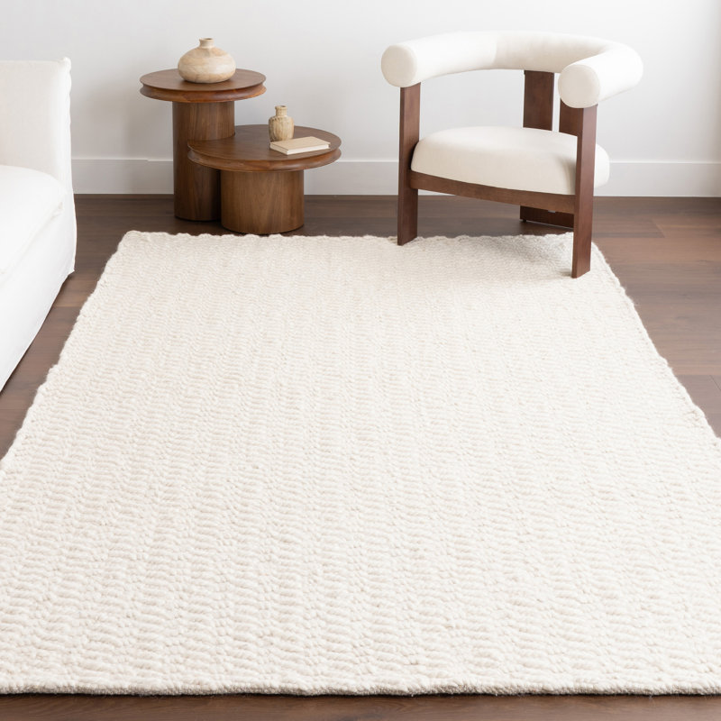 Lockhart Handmade Flatweave Wool/Cotton Ivory Rug, Rectangle 7'6" x 9'6"