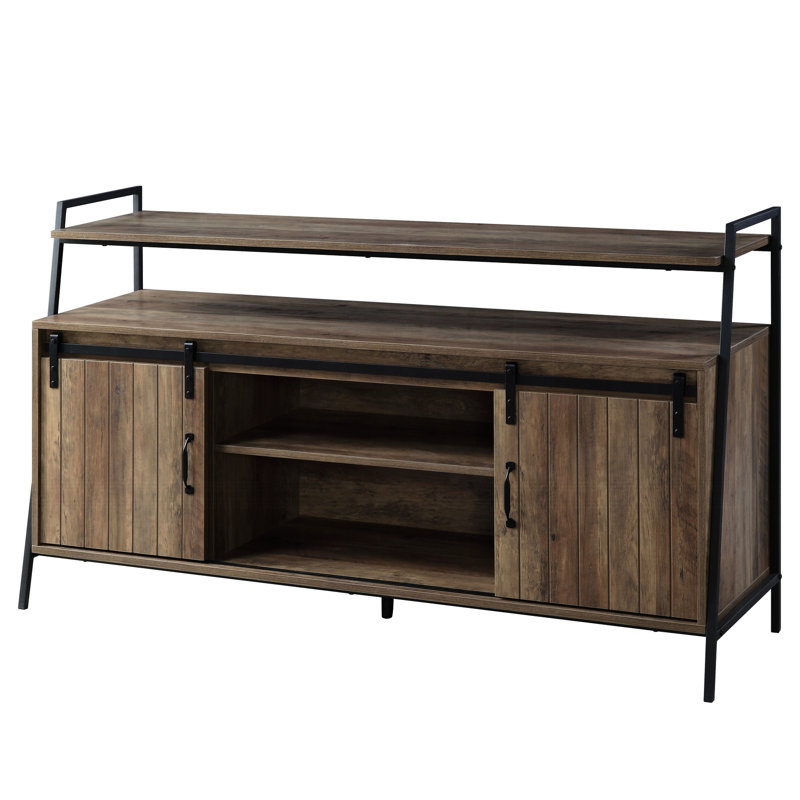 Rustic Style Sliding Door Tv Stand For 58-Inch Televisions Modern Television Screens