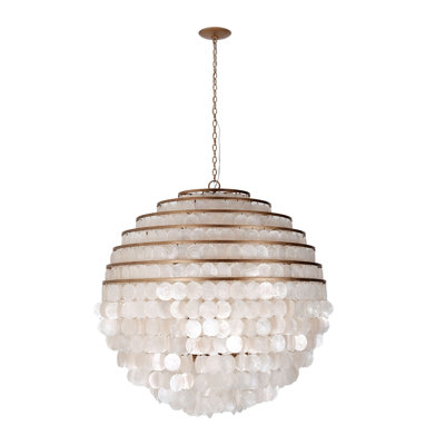 Sphere 6 LT Pearlized Antique Brass Pendant Kalco