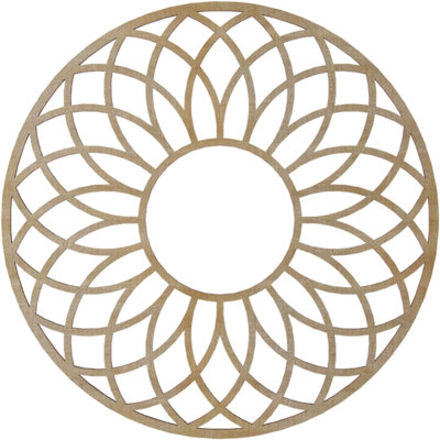 Médaillon de plafond 16 po x 16 po x 5 1/2 po x P 3/8 po noyer