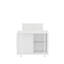 Lit plateforme simple en bois multifonctionnel avec bureau et tablette de rangement au bout du lit, lit gigogne intégré et 3 tiroirs-1331284400