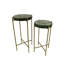 Ensemble de 2 tables d'appoint en verre recyclé avec support en fer