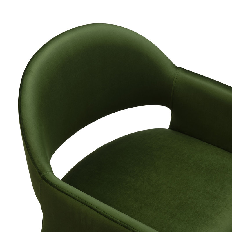 Talia Performance Velvet Dining Armchair, Moss Green