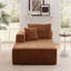 Chaise longue rembourrée en flanelle de 173 cm (68,11 po), élément de canapé d'angle modulaire à un accoudoir avec 2 coussins, chaise longue d'intérieur style nuage « sans os » livrée en boîte pour le salon-1263220043-1263220037