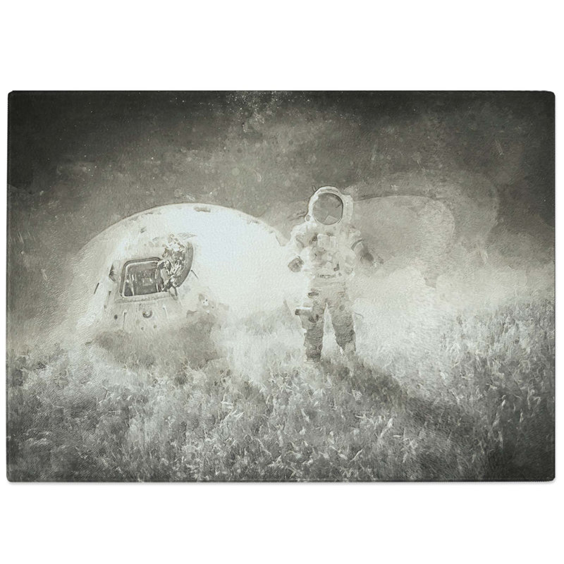 Tempered Glass Space Travel Chopping Board, 28.5 cm W x 20 cm L