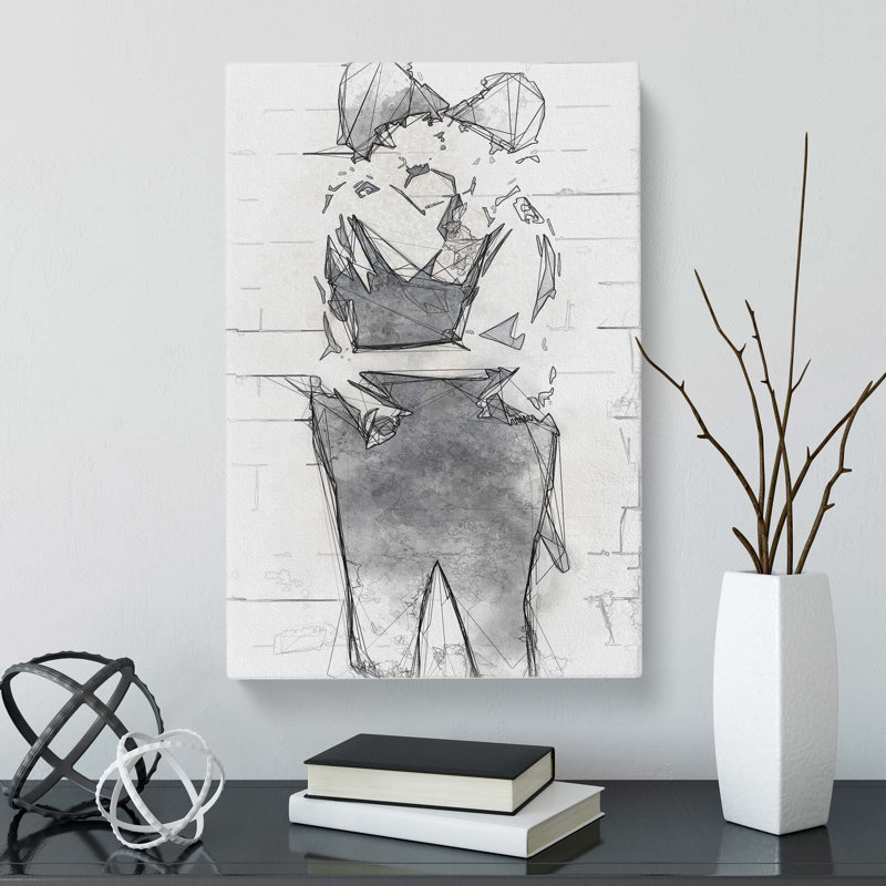 Kissing Policemen In Abstract by Banksy - Wrapped Canvas, 91cm H x 60cm W x 3cm D