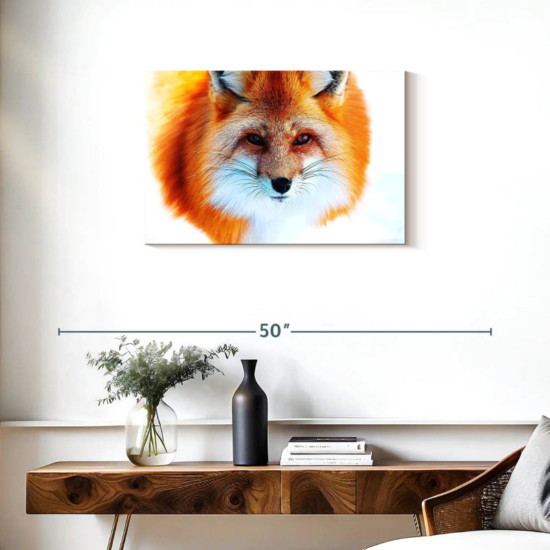 Visage de renard roux Brampt, H 20 po x l 30 po