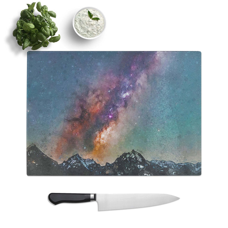 Tempered Glass Stars over Austria Chopping Board, 39 cm W x 28.5 cm L