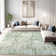 Modern Abstract Non Slip Washable Area Rug(Green)