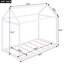Lit simple en bois avec forme de maison-2002969744