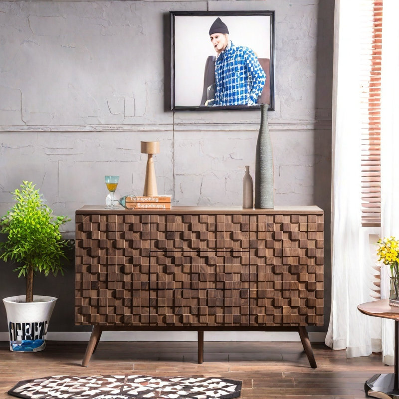 All Solid Wood Simple Modern Accent Cabinet