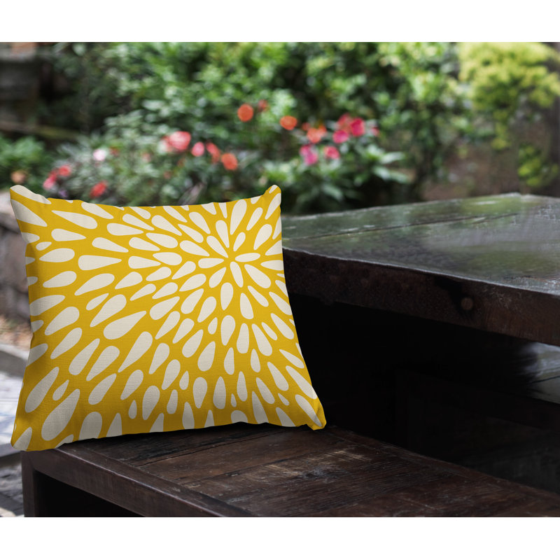Housse et insert de coussin extérieur d'extérieur, L 15 po x H 15 po, Jaune