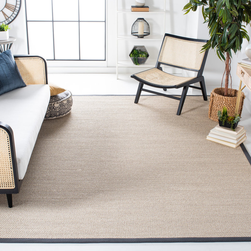 Tapis marbre sisal / gris foncé, Rectangle 6 pi x 9 pi