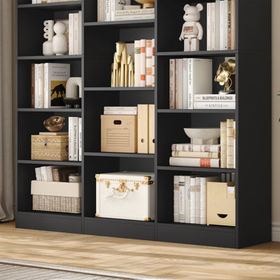 Grande bibliothèque en bois à 6 niveaux H 74 po x l 59 po Wakil