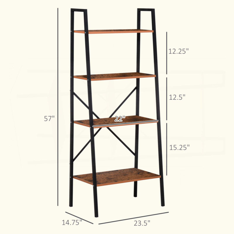 Bibliothèque en bois et métal